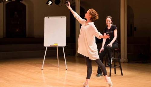 Emily Coates (foreground) and Sarah Demers are among the four faculty members who will be featured in "Incarnations" in New York City.