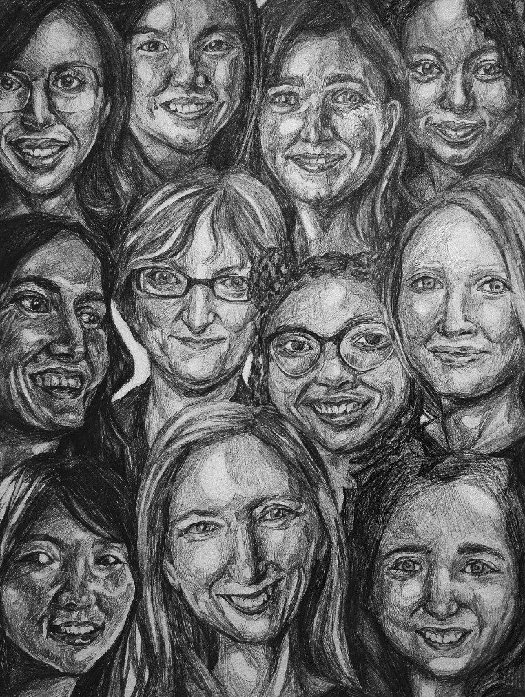 drawing of women in stem at Yale