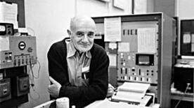 John B. Fenn at his Yale laboratory in 1987